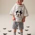 Grey Marl And Checkerboard Hooded Sweatshirt and Shorts Set 2