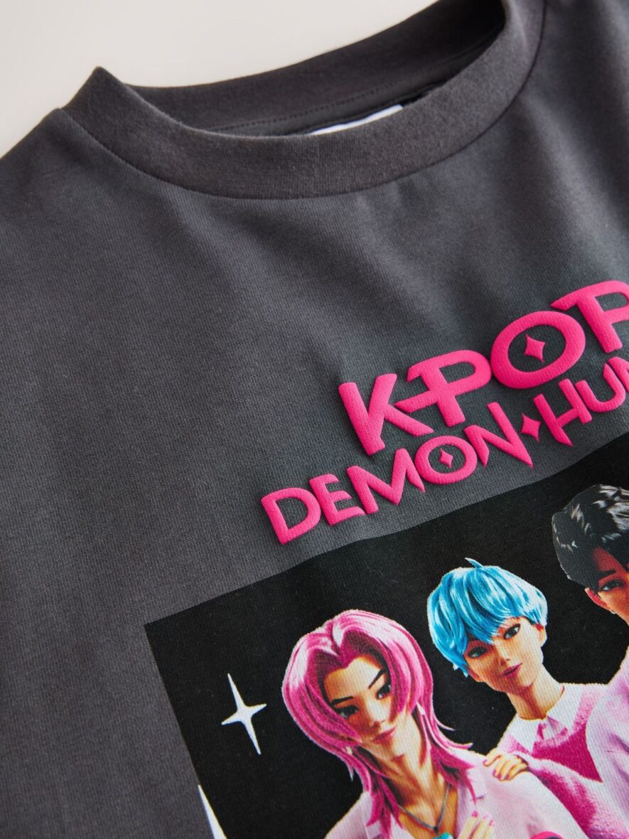 Grey Saja Boys KPOP Demon Hunters Short Sleeve T-Shirt 4
