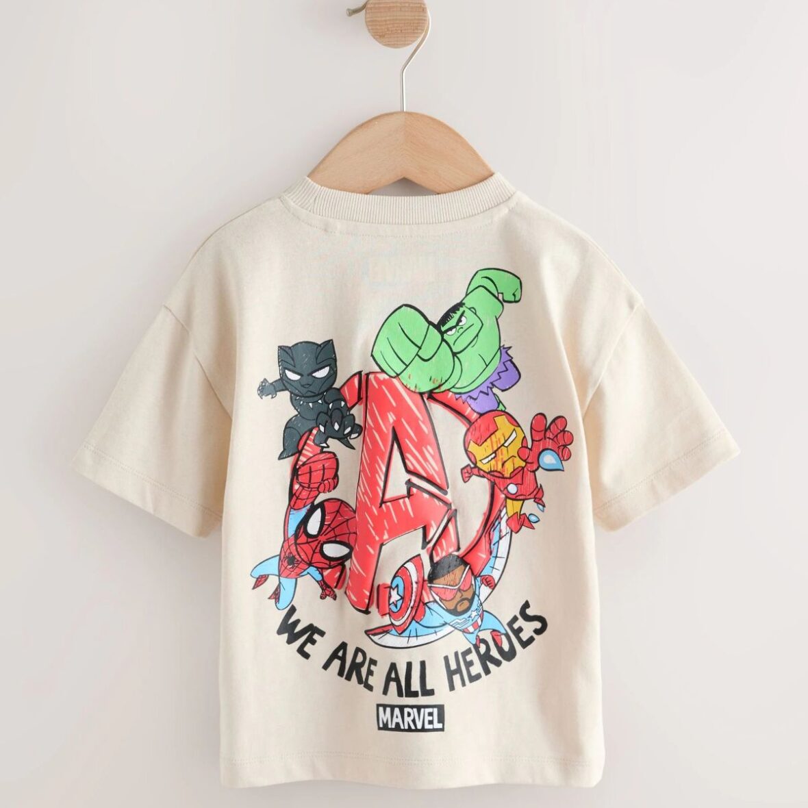 Light Grey Marvel Short Sleeve Cotton T-Shirt 4