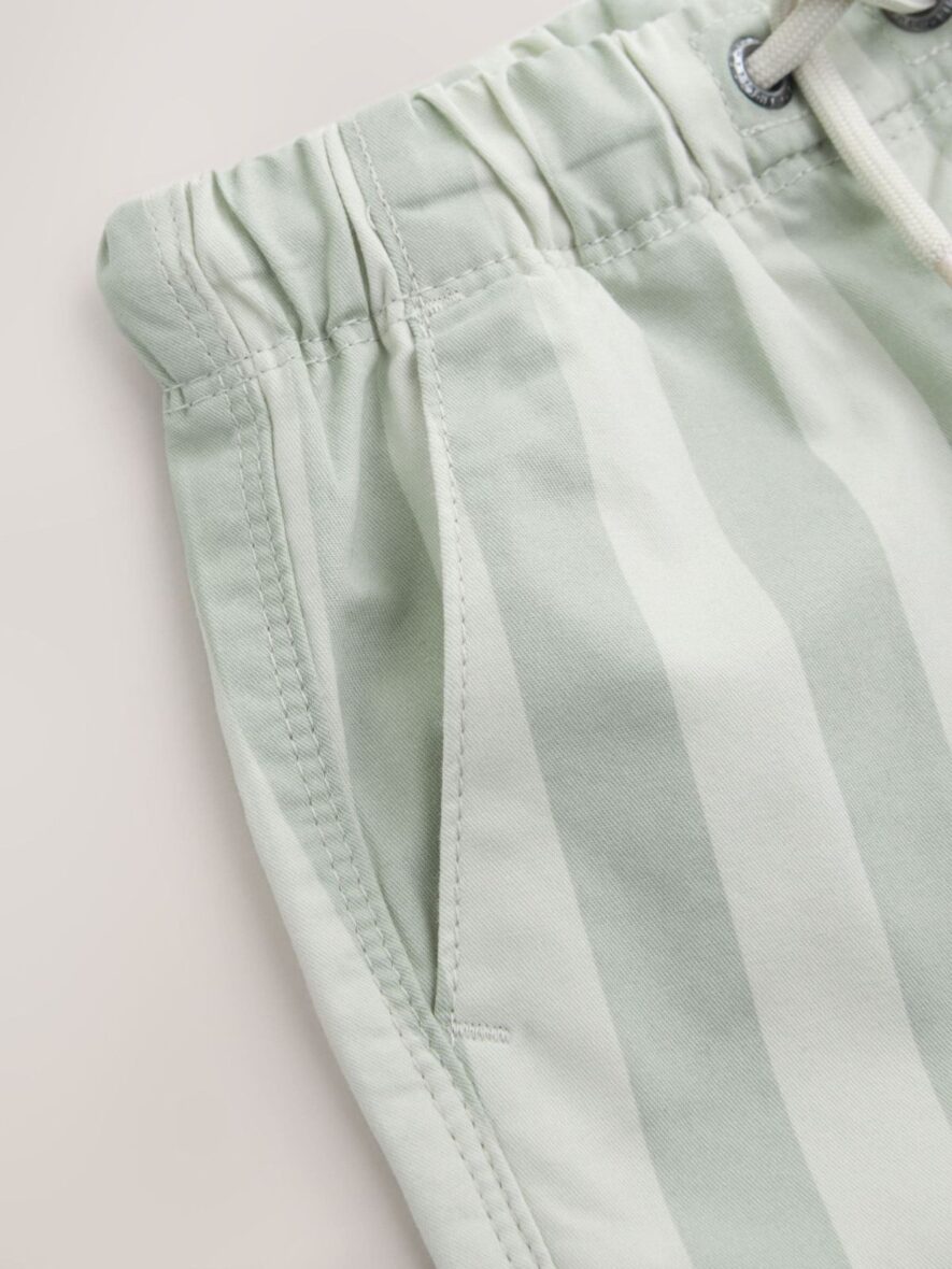 Mint Green Stripe Pull On Shorts 4