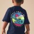 Navy Blue Trail Scene Short Sleeve Back Print T-Shirt 3