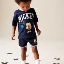 Navy Blue/White Mickey Mouse T-Shirt and Shorts Set 3