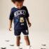 Navy Blue/White Mickey Mouse T-Shirt and Shorts Set 3