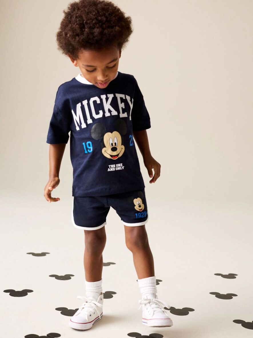 Navy Blue/White Mickey Mouse T-Shirt and Shorts Set (3mths-8yrs)