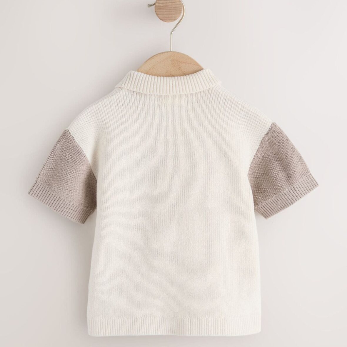 Neutral Bear Character Button Neck Knitted Polo Shirt 4