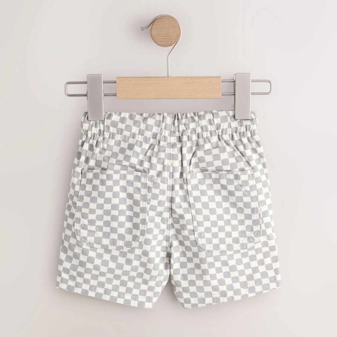 Neutral Checkerboard Pull On Shorts 3