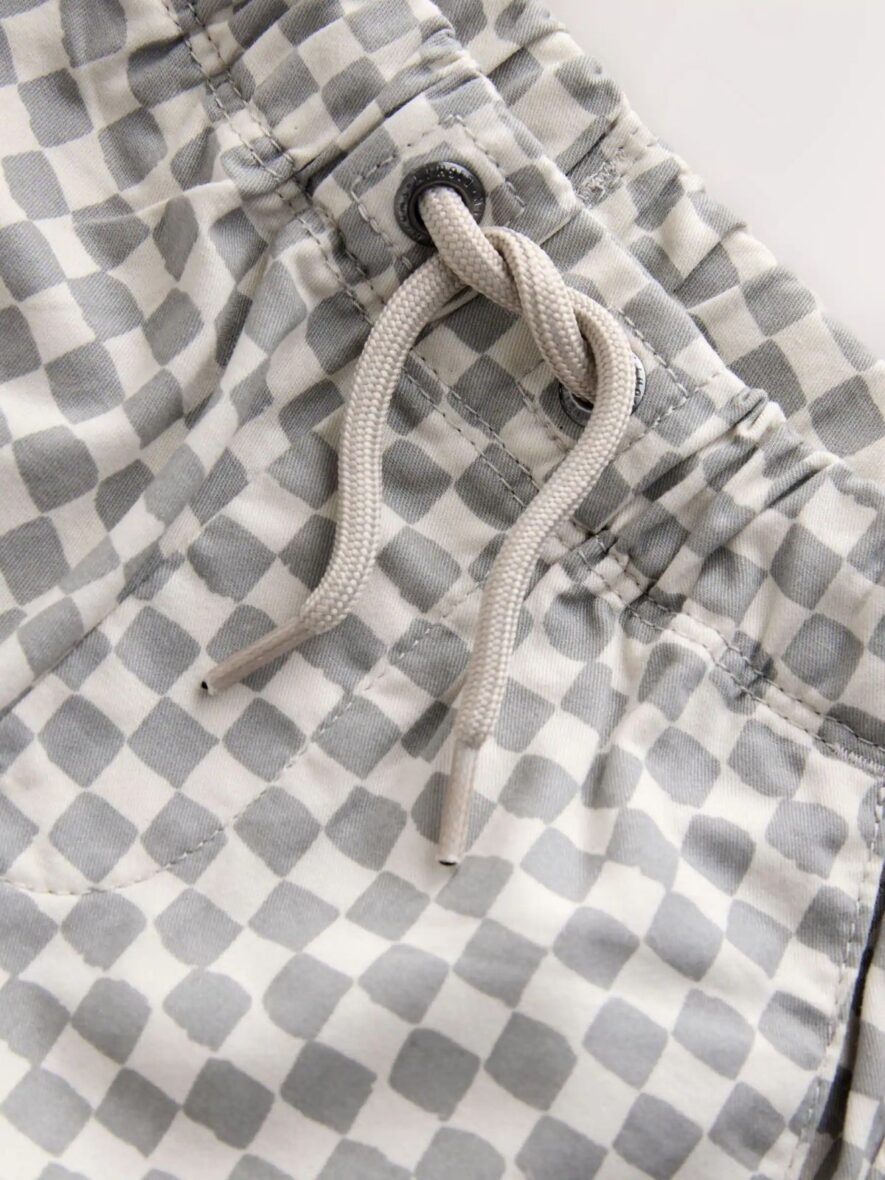 Neutral Checkerboard Pull On Shorts 4