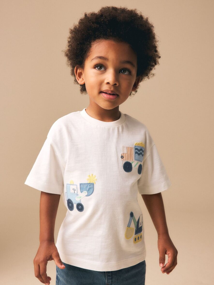Neutral Digger Trio Short Sleeve Appliqué T-Shirt 1