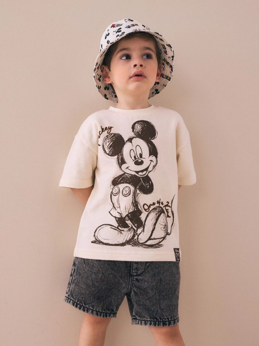 Oatmeal Mickey Mouse Short Sleeve T-Shirt (3mths-8yrs)