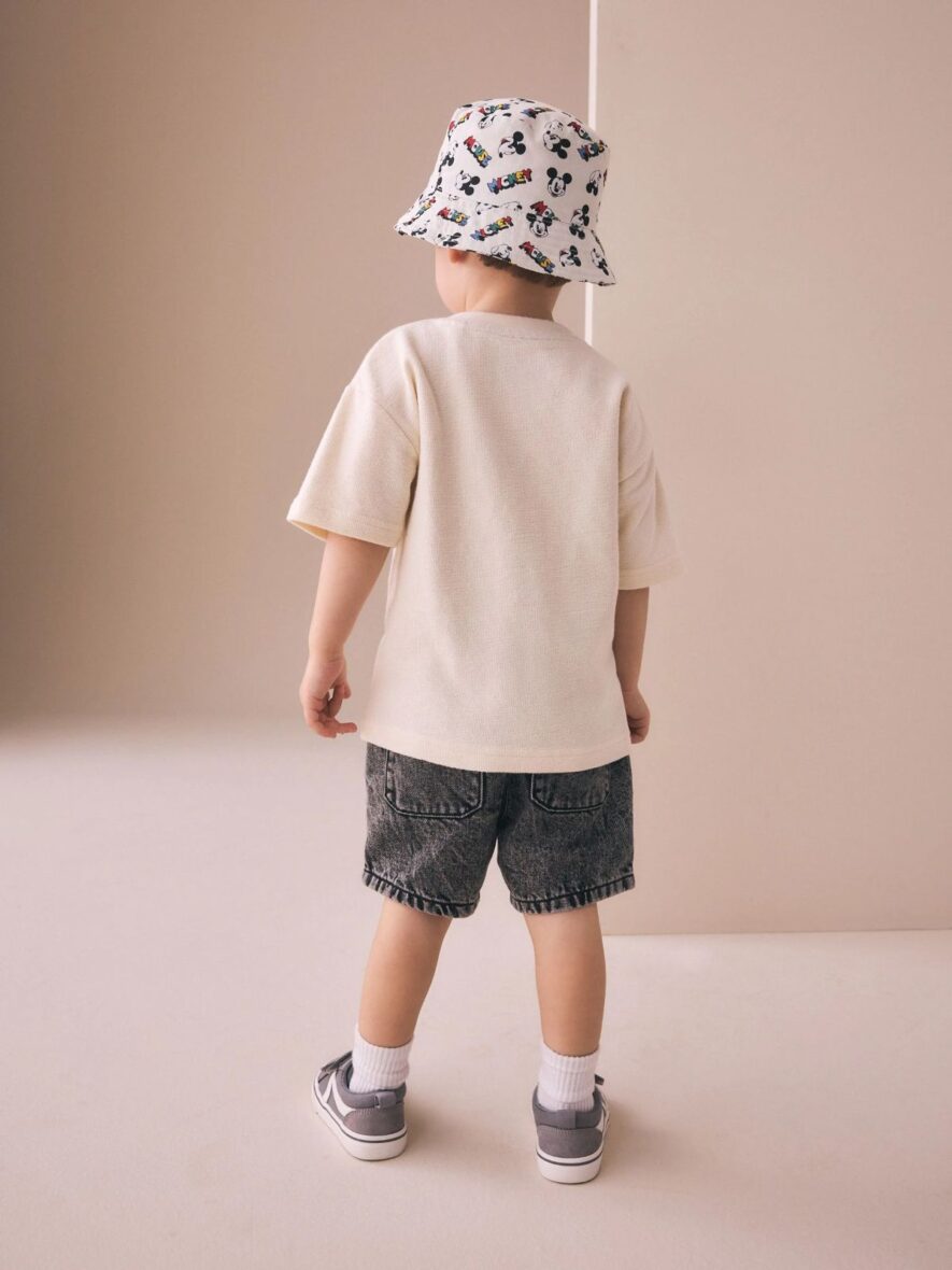 Oatmeal Mickey Mouse Short Sleeve T-Shirt 3