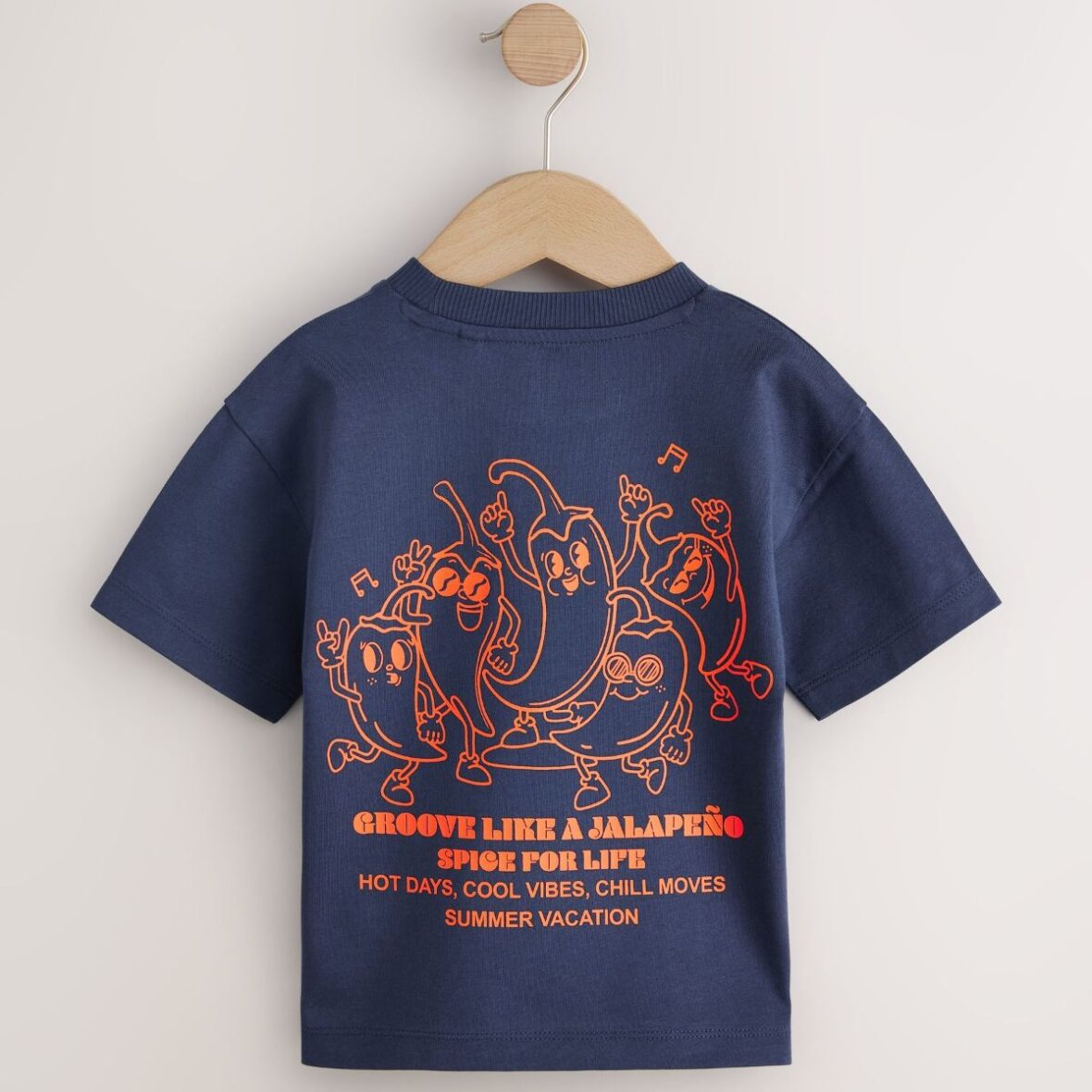 Orange Dancing Chillies Short Sleeve Back Print T-Shirt 3
