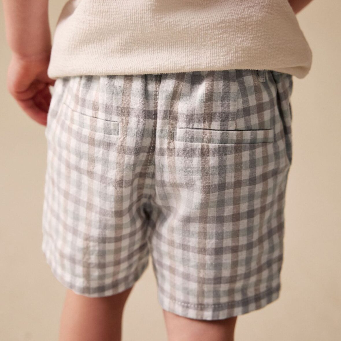 Pastel Gingham Linen Blend Chino Shorts 4