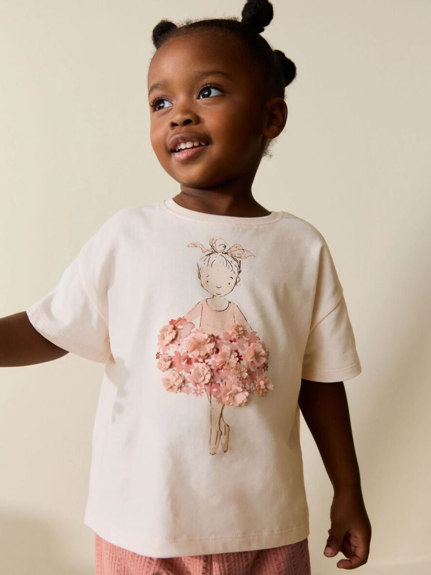 Pink Ballerina Short Sleeve T-Shirt 1
