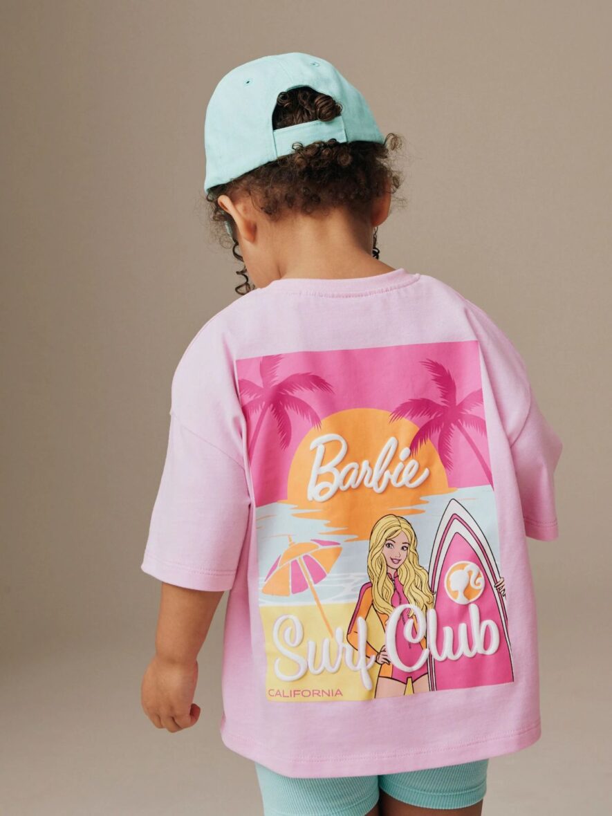 Pink Barbie Short Sleeve T-Shirt and Cycle Shorts Set 1