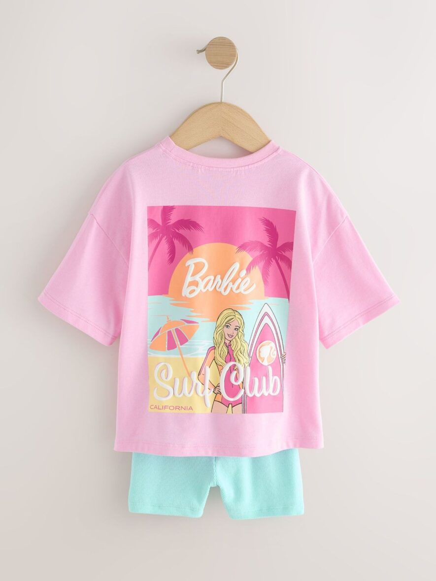 Pink Barbie Short Sleeve T-Shirt and Cycle Shorts Set 4