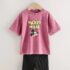 Pink/Black Mickey Mouse T-Shirt and Shorts Set 1