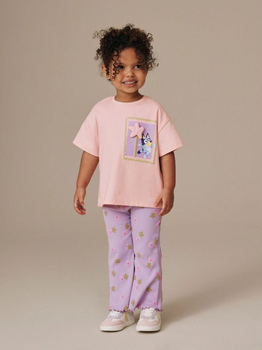Pink Bluey Short Sleeve T-Shirt and Flare Set 1