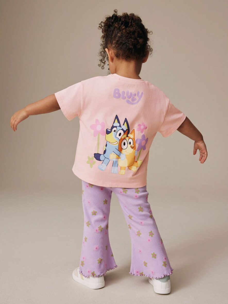 Pink Bluey Short Sleeve T-Shirt and Flare Set 2
