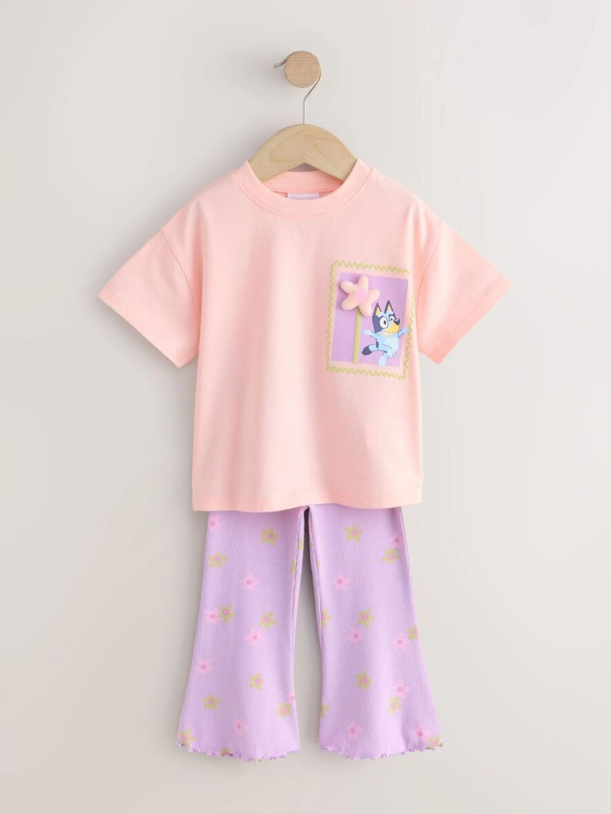 Pink Bluey Short Sleeve T-Shirt and Flare Set (3mths-7yrs)
