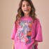 Pink Garden Oversized Graphic Print T-Shirt 1