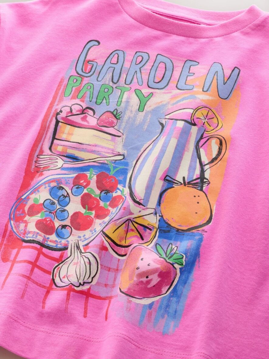Pink Garden Oversized Graphic Print T-Shirt 4