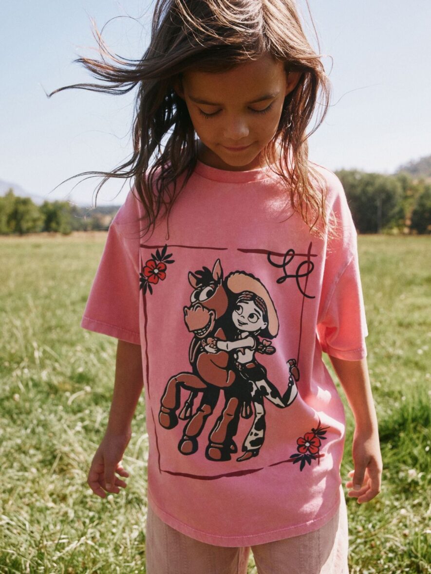 Pink Jessie Oversized Toy Story Graphic Print T-Shirt 1