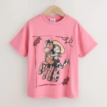 Pink Jessie Oversized Toy Story Graphic Print T-Shirt 4