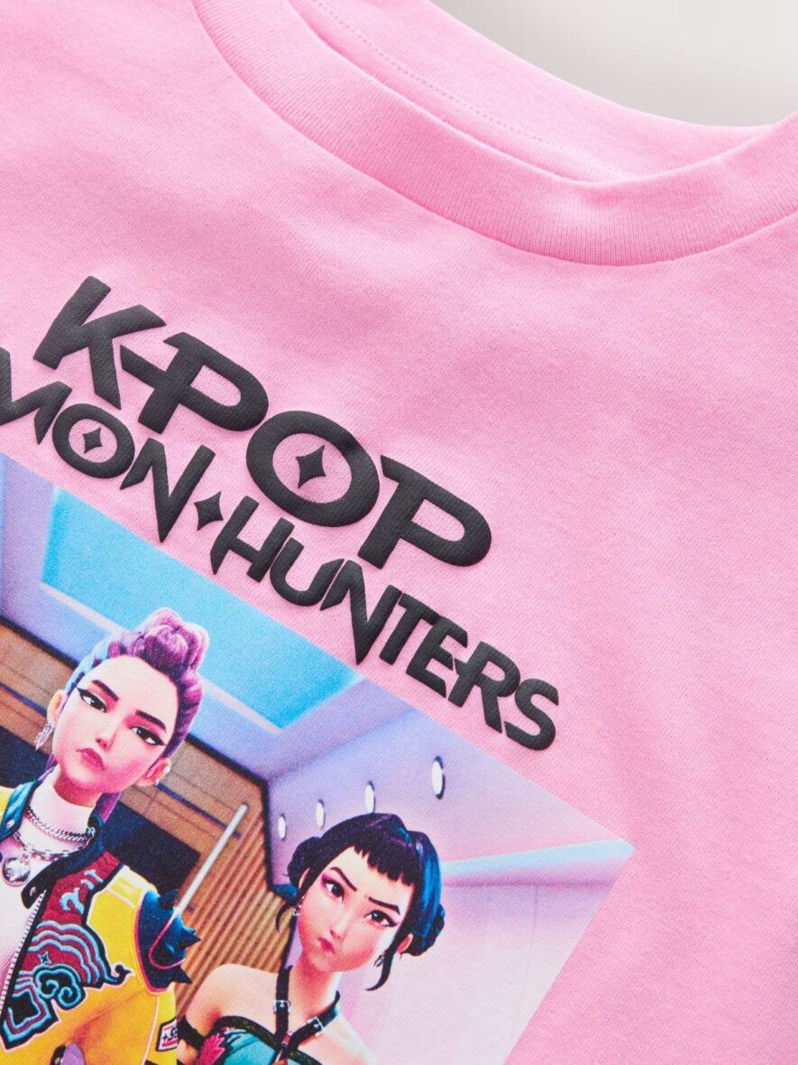 Pink KPOP Demon Hunters Short Sleeve T-Shirt 4