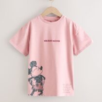 Pink Mickey Mouse Oversized License Graphic T-Shirt 4