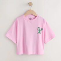 Pink Pickleball Oversized Graphic Print T-Shirt 3