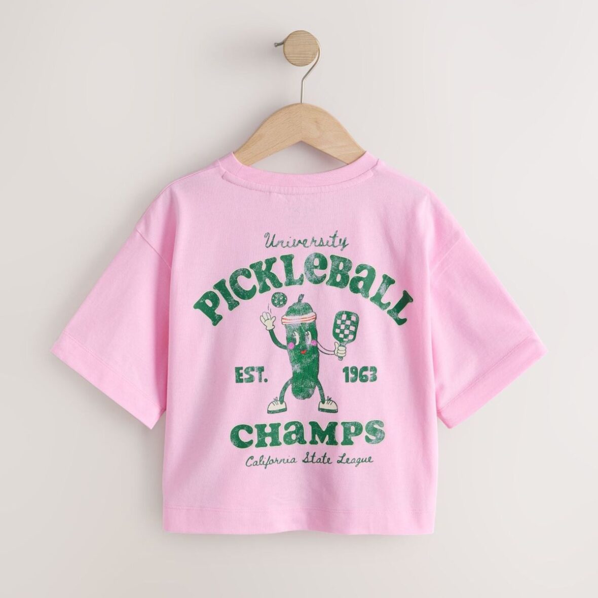 Pink Pickleball Oversized Graphic Print T-Shirt 3