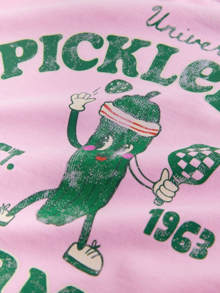 Pink Pickleball Oversized Graphic Print T-Shirt 4