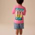 Pink Surfboard Short Sleeve Back Print T-Shirt 3