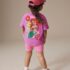 Purple Disney Little Mermaid Short Sleeve T-Shirt and Rib Cycle Shorts Set 3