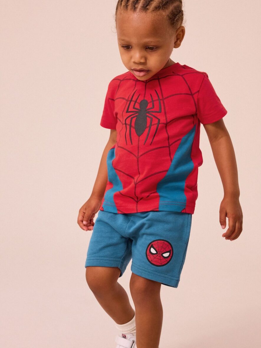 Red Blue Spider-Man T-Shirt And Shorts Set 1