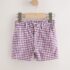 Red/Blue/White Gingham Linen Blend Chino Shorts 3