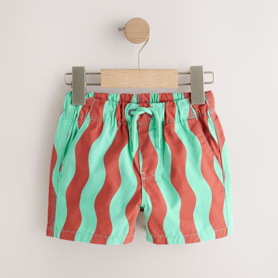 Red/Green Wavy Stripe Pull On Shorts (3mths-7yrs)