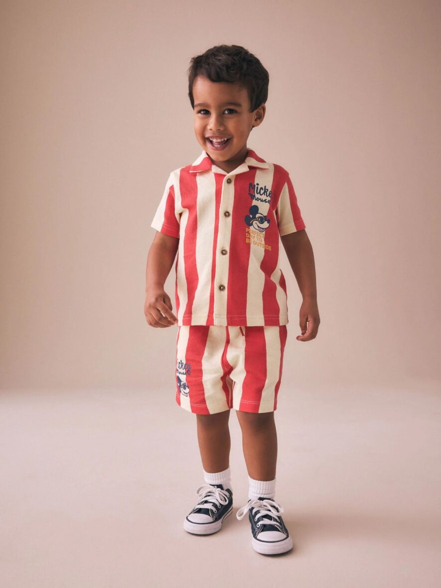 Red Mickey Mouse T-Shirt and Shorts Set 1