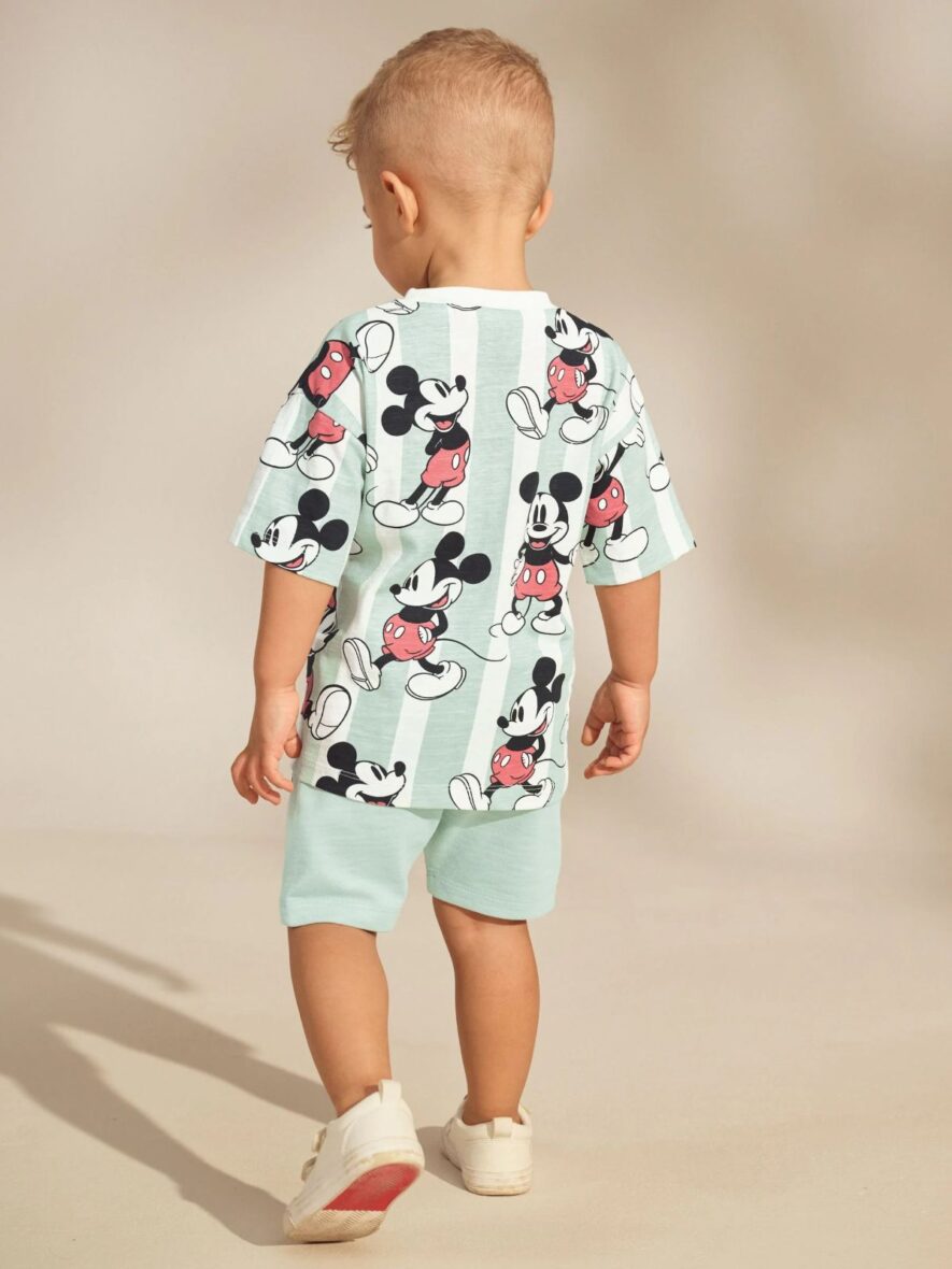 Sage Green Mickey Mouse T-Shirt and Shorts Set 2