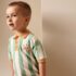 Striped Character Button Neck Knitted Polo Shirt 2