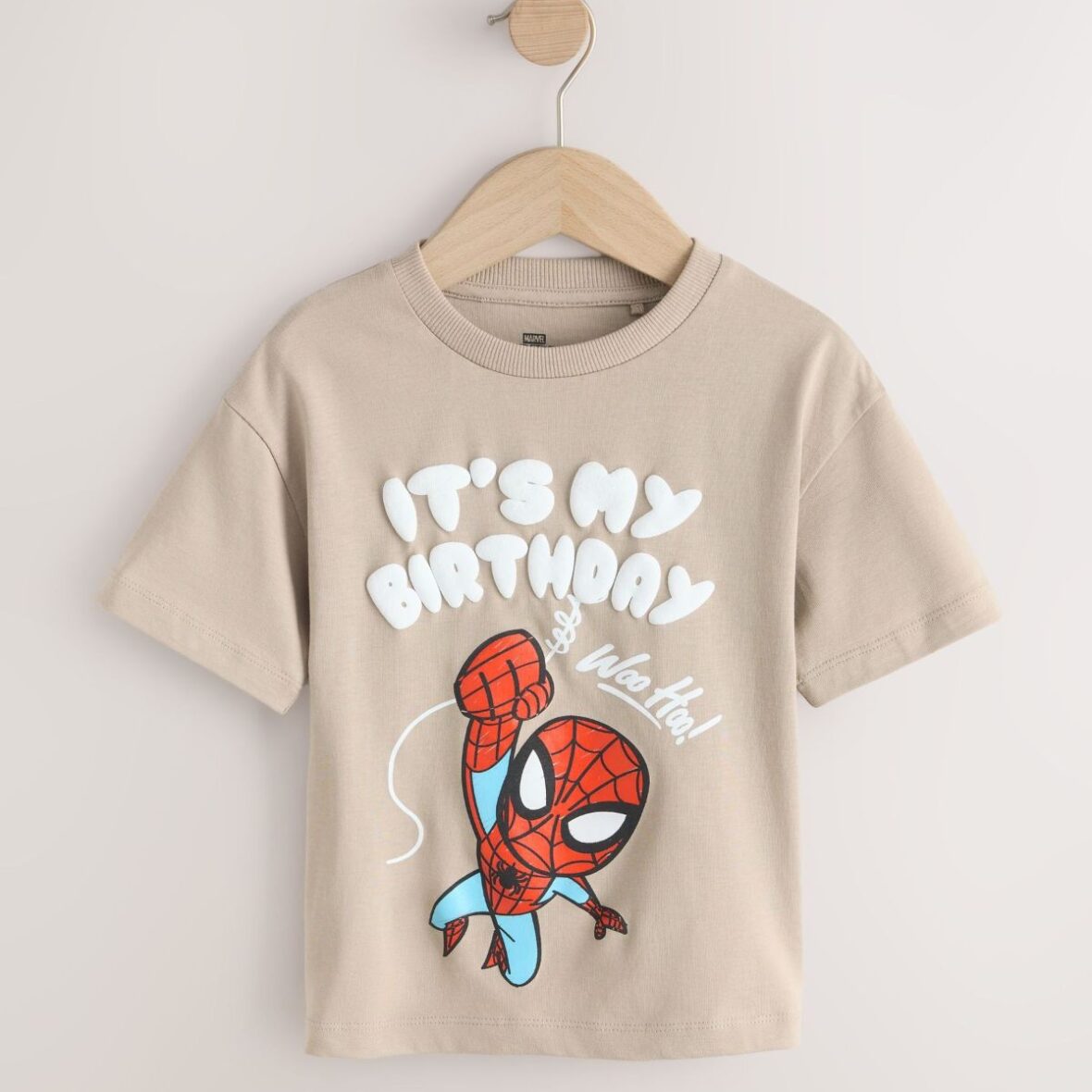 Tan Brown Marvel Short Sleeve Cotton T-Shirt (3mths-8yrs)