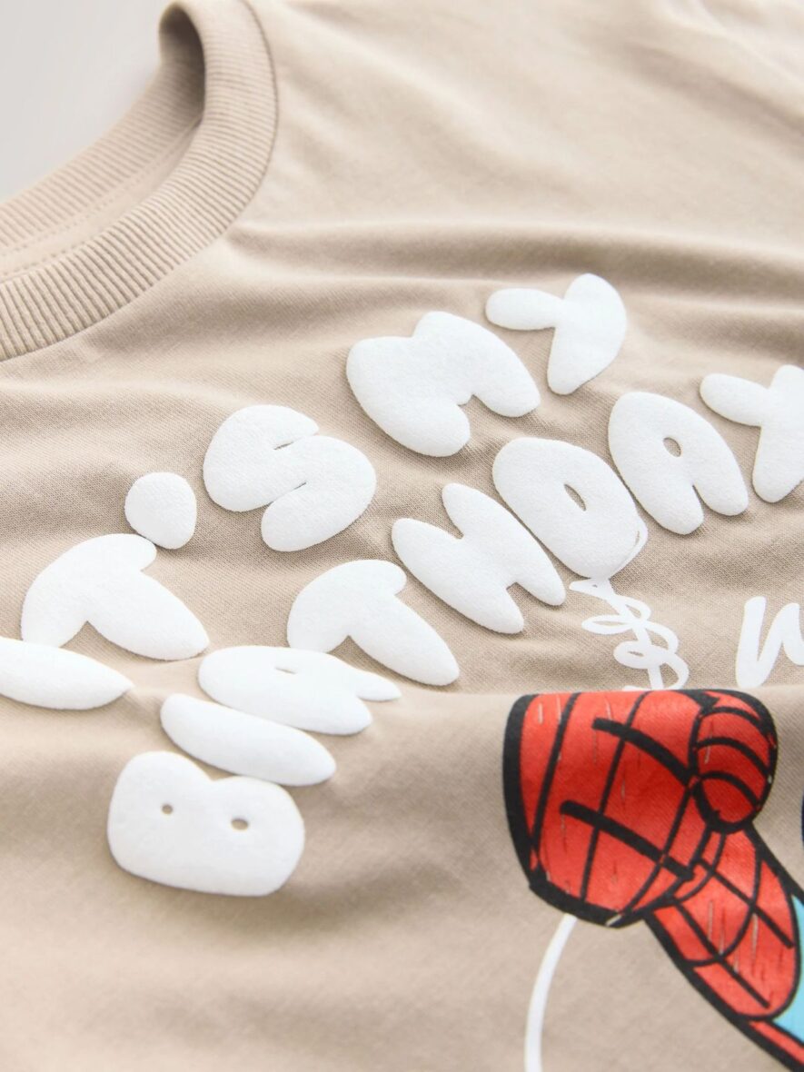 Tan Brown Marvel Short Sleeve Cotton T-Shirt 3