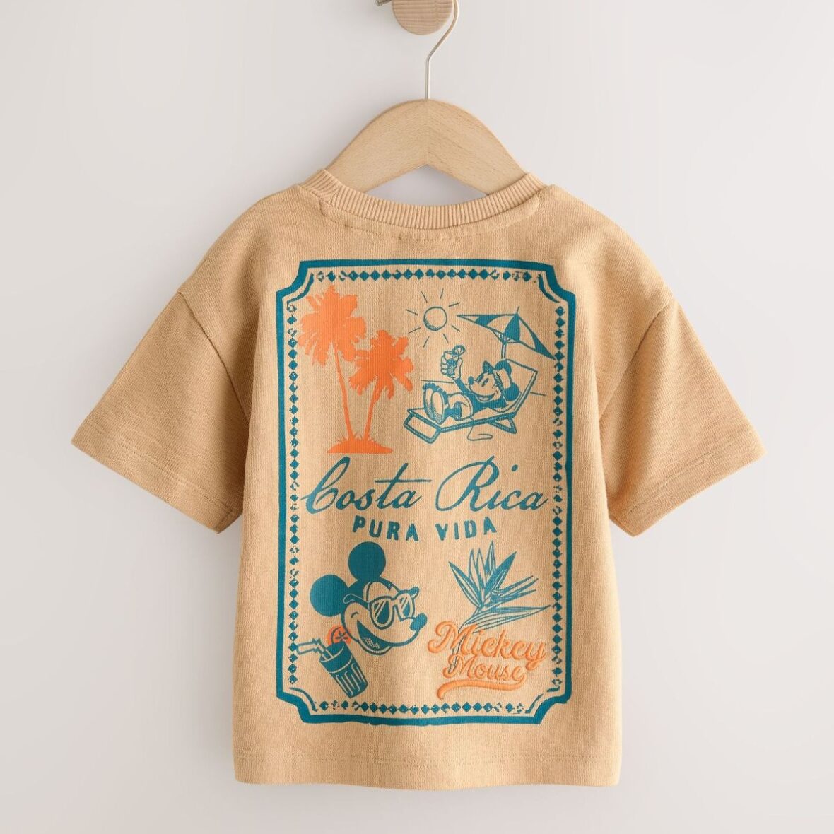 Tan Brown Mickey Mouse Short Sleeve T-Shirt 4