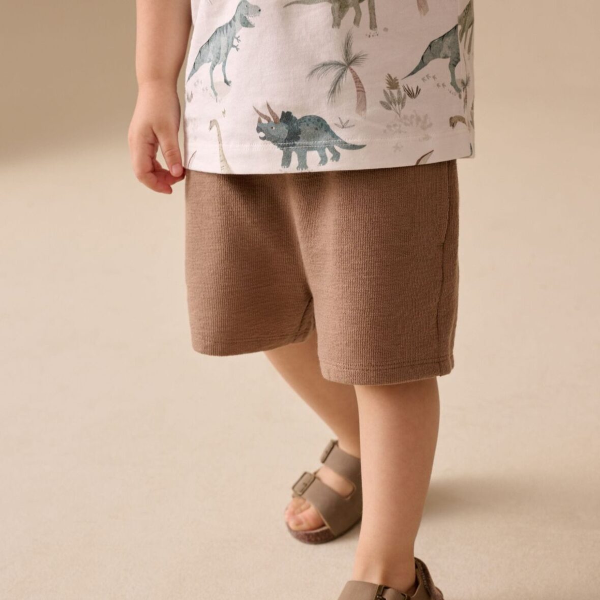 Tan Brown Textured Shorts 1