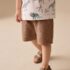 Tan Brown Textured Shorts 3