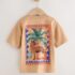 Tan Cheetah Havana Sunset Short Sleeve Back Print T-Shirt 3