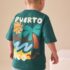 Teal Blue Puerto Rico Short Sleeve Back Print T-Shirt 1