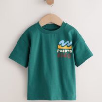 Teal Blue Puerto Rico Short Sleeve Back Print T-Shirt 2