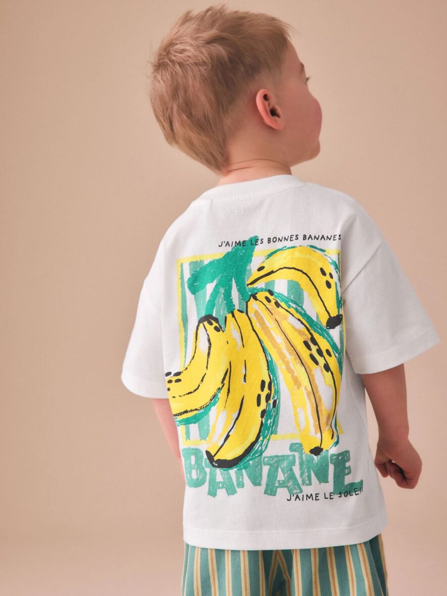 White Bananas Short Sleeve Back Print T-Shirt 1