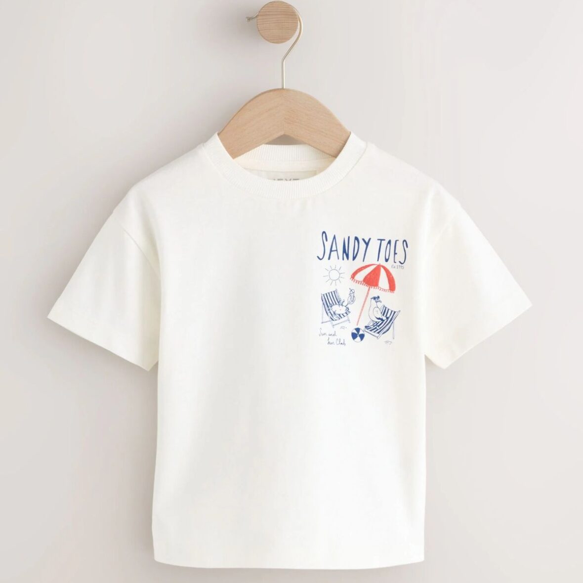 White Beach Short Sleeve Back Print T-Shirt (3mths-7yrs)